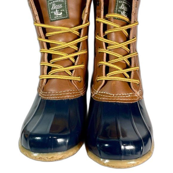 Bass Harlequin Navy Duck Boot Women 10 or Men 8M but runs bit small - Picture 2 of 8